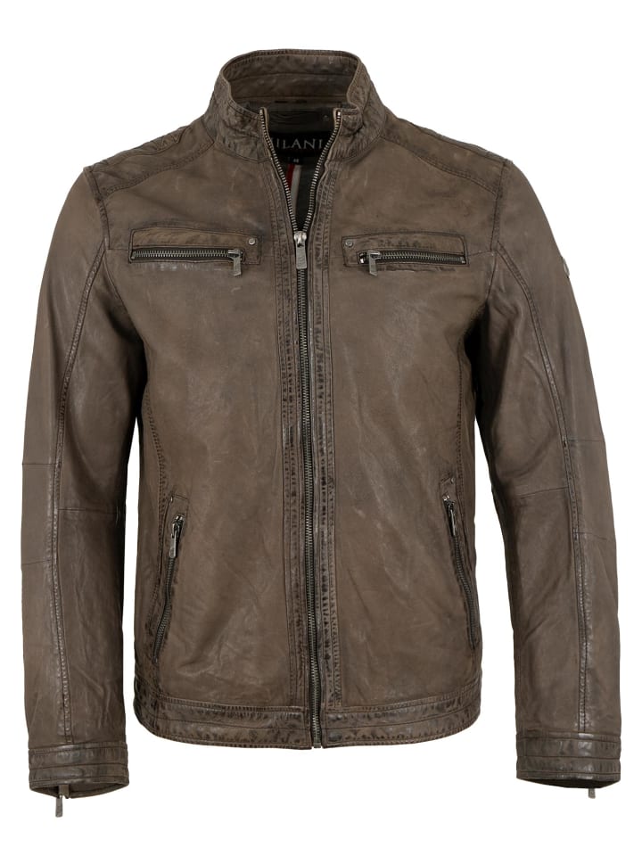 Lederjacke Lammleder in Taupe