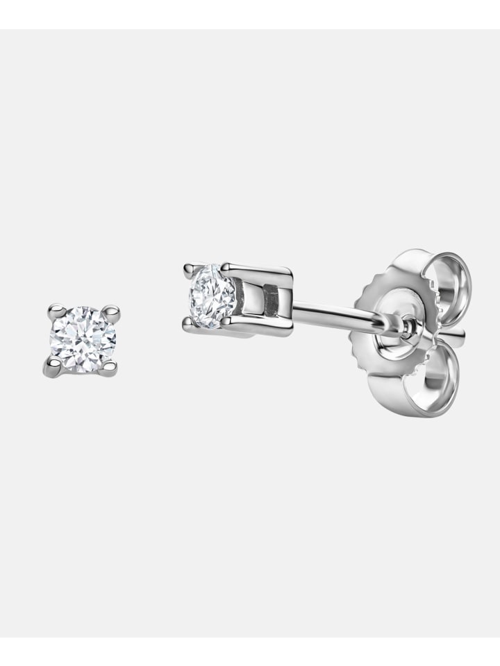 Ohrringe aus 585 Weißgold mit 0.1 Karat Diamant