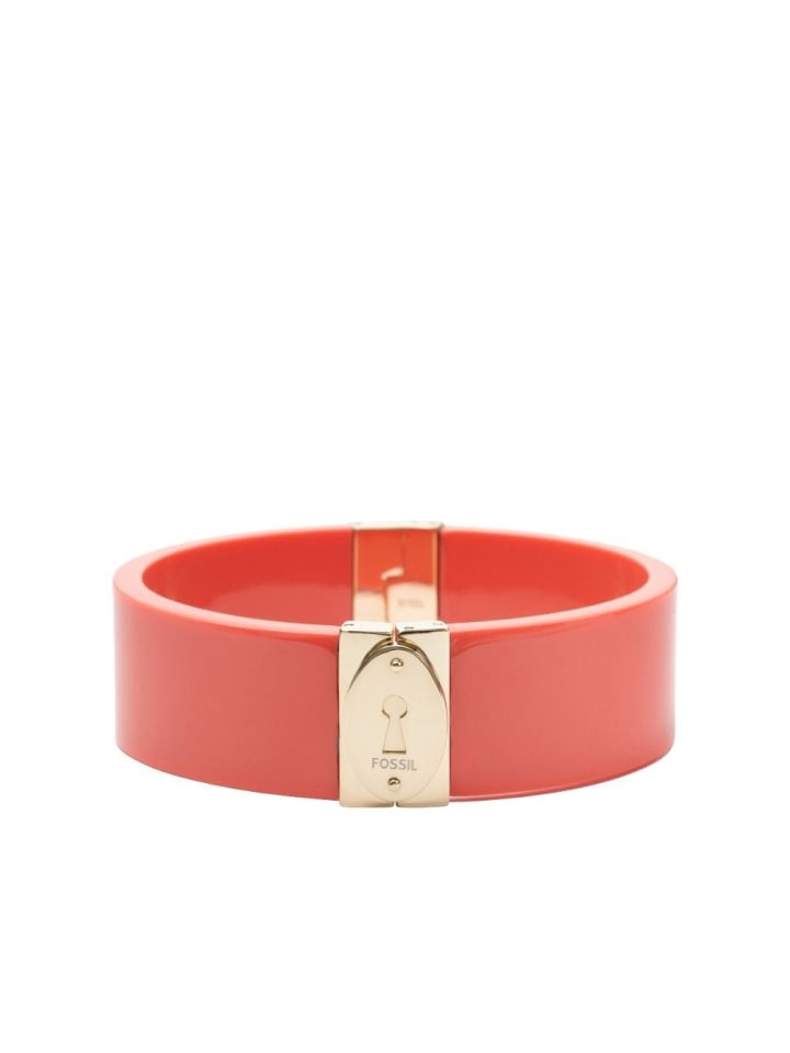 Fossil Damenarmband aus Edelstahl/Kunststoff in Gold/Orange