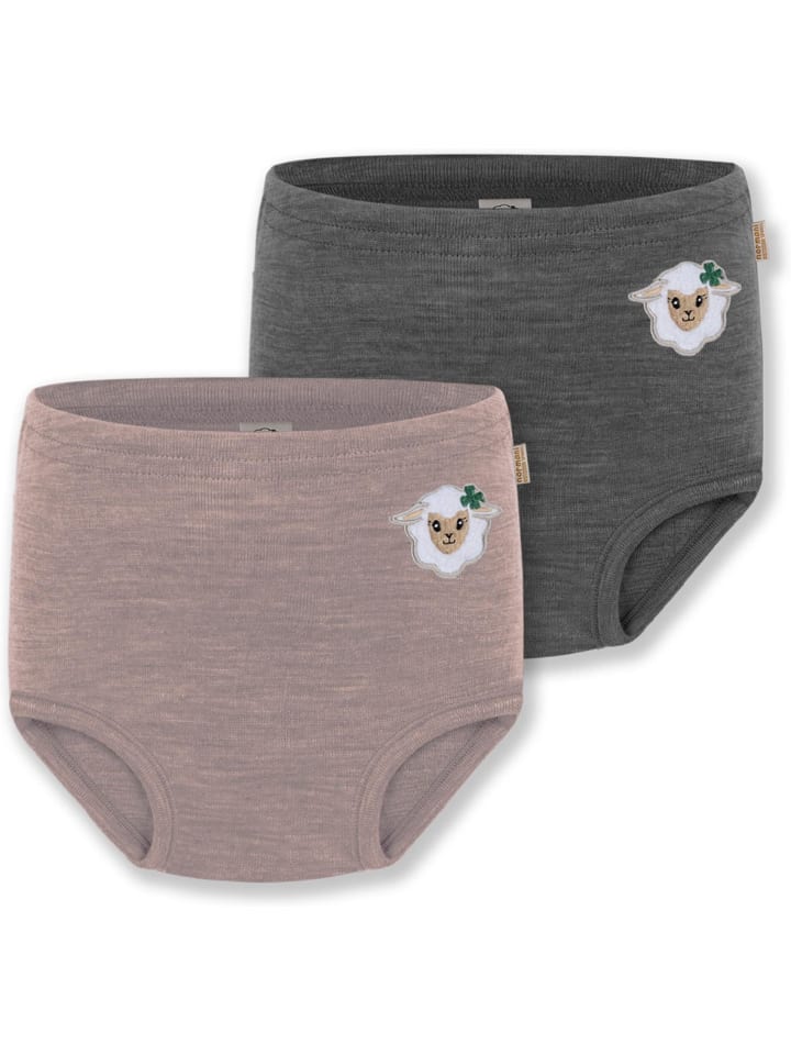 2er Pack Baby Merino Windelhose Tokoroa in Anthrazit/Rosa