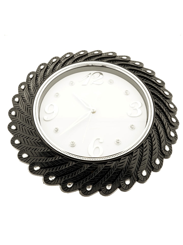 Wanduhr Uhr Wohnzimmer modernes Design Quartz in Schwarz
