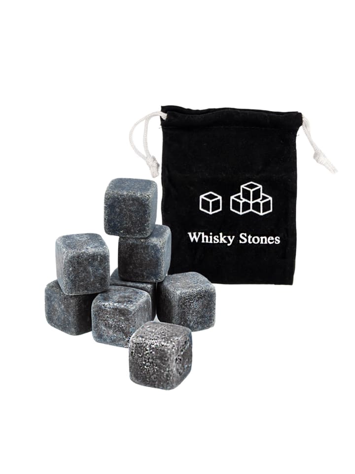 9 Stück Granit Whiskey Steine in STEGRAU