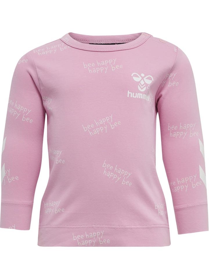 Druckknopf T-Shirt Hmlcalen Mädchen in MAUVE MIST
