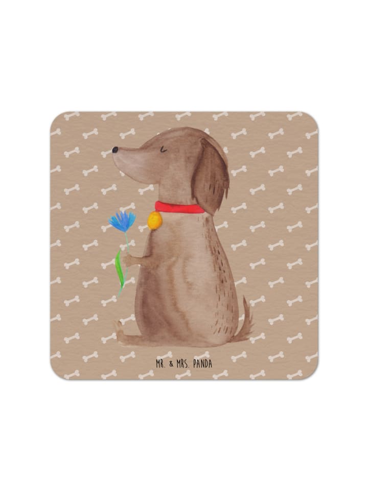 Untersetzer Hund Blume ohne Spruch in Hundeglück