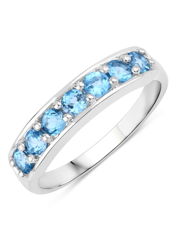 Ring aus Sterling Silber mit Blautopas in silber