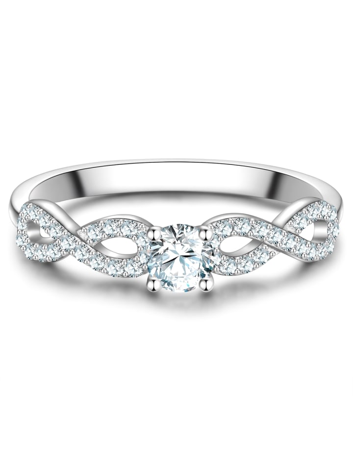 Ring Infinity aus Sterling Silber mit Zirkonia in silber