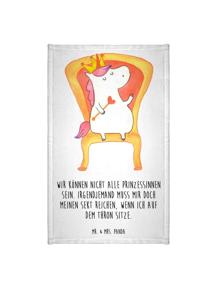 Handtuch Einhorn Prinzessin mit Spruch in Weiß