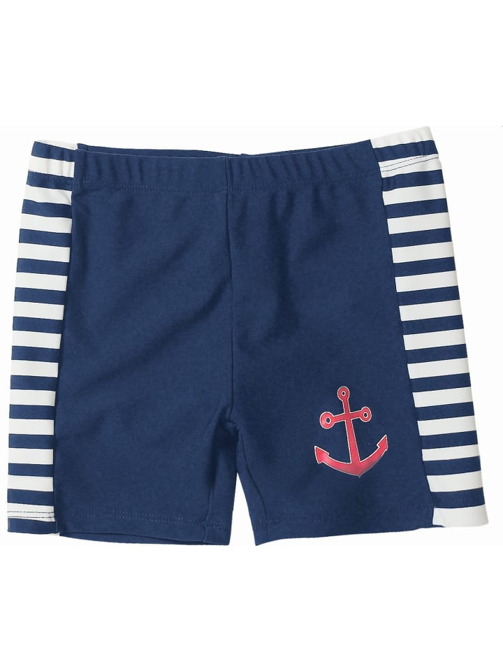 UV-Schutz Badeshorts Maritim in Marine/weiß
