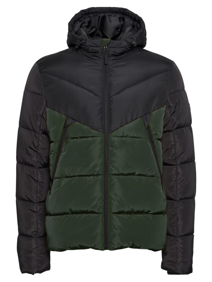 Warm Gefütterte Winter Jacke Puffer Stepp Blouson in Khaki