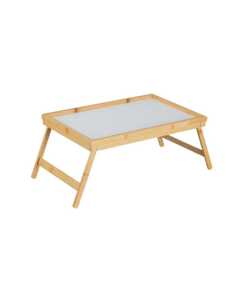 Betttablett in Natur/ Weiß - (B)63 x (H)23,5 x (T)31 cm