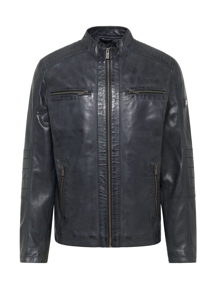 Lederjacke MADDOX in Anthrazit / Melange