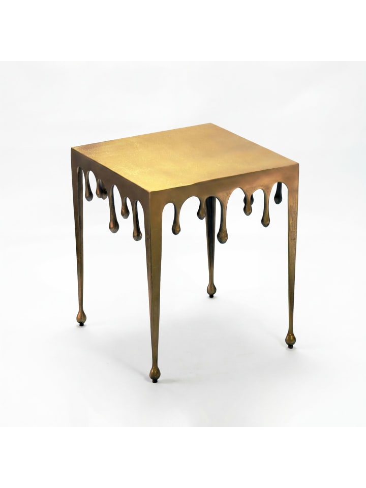 Beistelltisch in Gold / Aluminium / 46x46x51