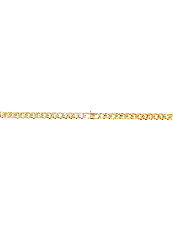 Unisex Halskette – Panzerkette aus Edelstahl 50 cm in gold