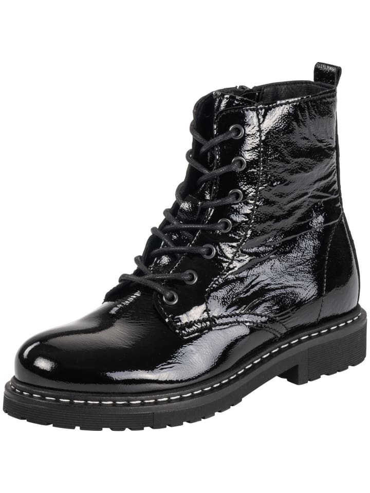 Schnürstiefeletten Biak in Schwarz (Glanz)