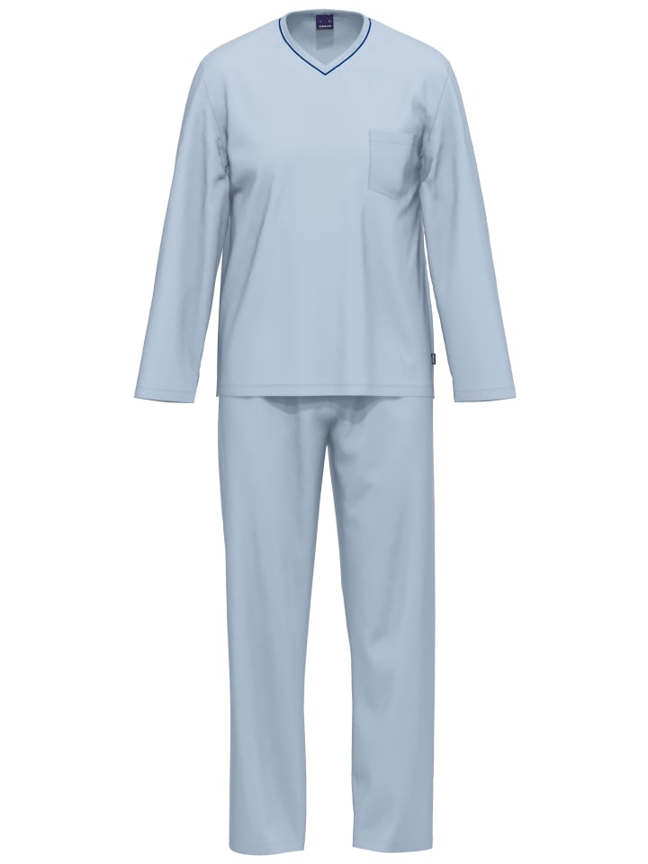 Schlafanzug Cotton Pure in Ashley Blue