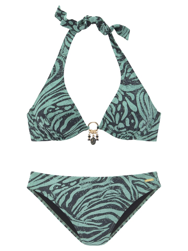 Bügel-Bikini in jade bedruckt