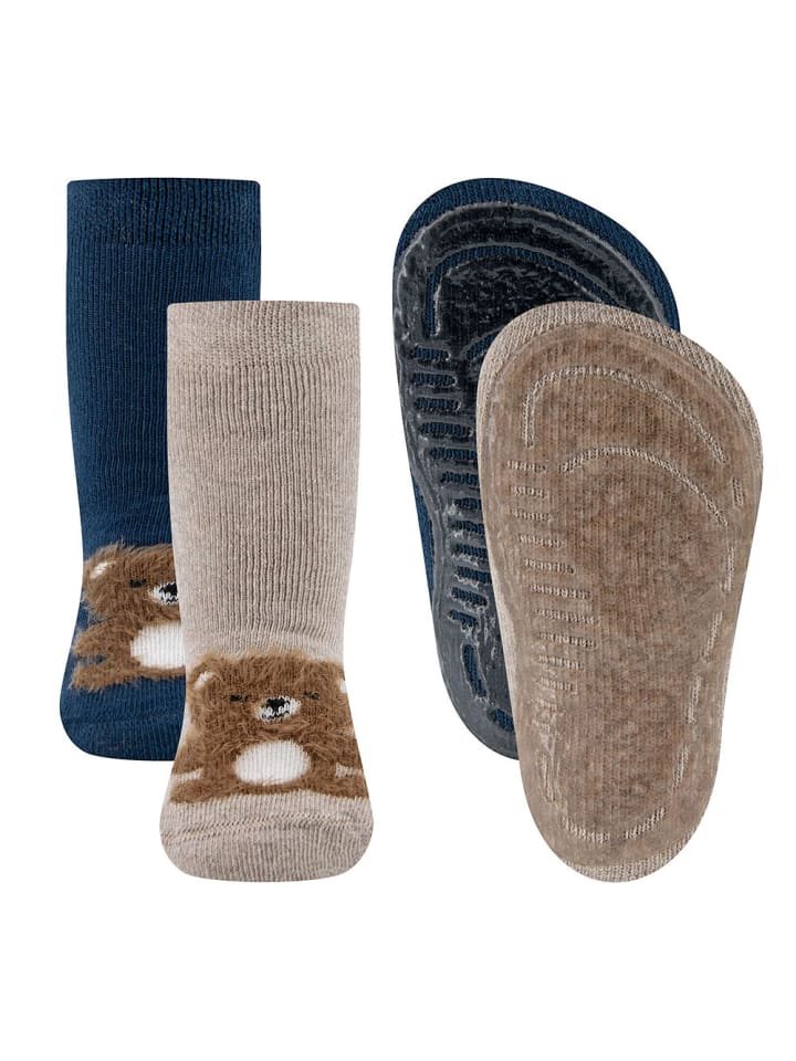 2er-Set Stoppersocken 2er Pack Teddy in bunt