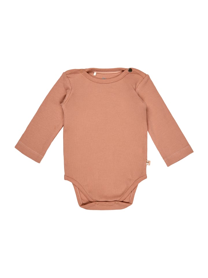 Langarm-Body Rippjersey in mittelbraun