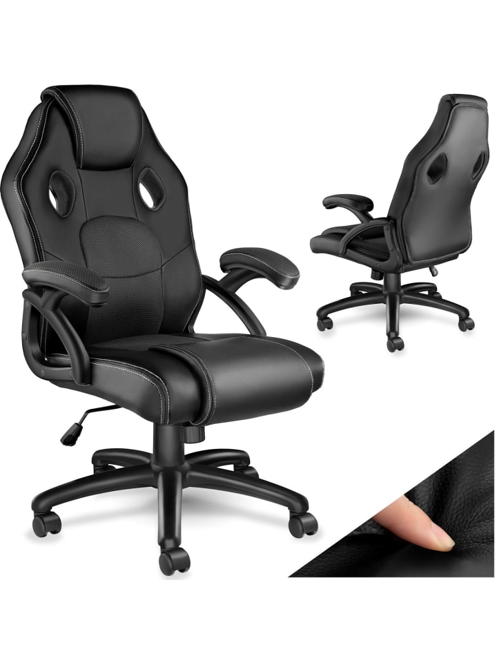 Bürostuhl, ergonomische Form, Kunstlederbezug mit Mesh-Gewebe