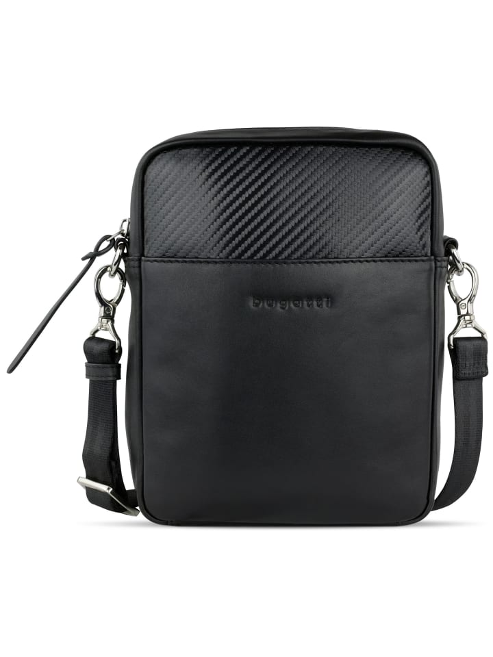 Comet Umhängetasche Leder 18 cm schwarz