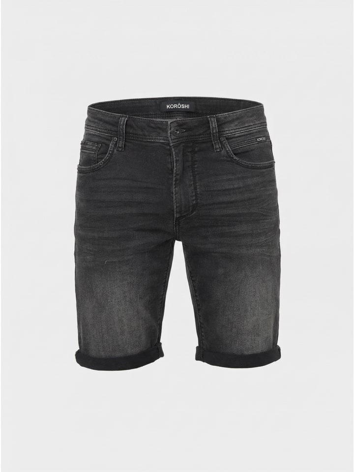 Kurze jeans strick-denim regular in Schwarzer denim