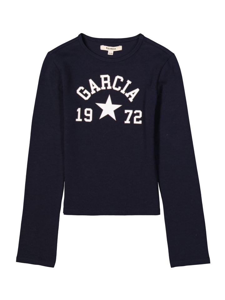 Langarmshirt mit Frontprint in liberty blue