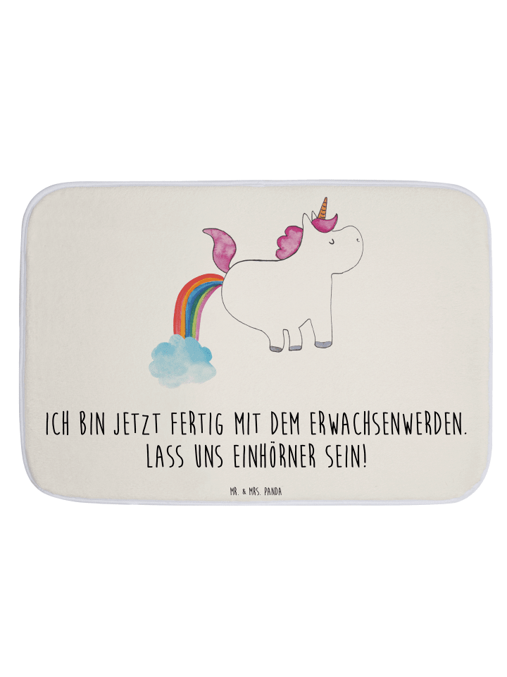 Badvorleger Einhorn Pupsen mit Spruch in Weiß