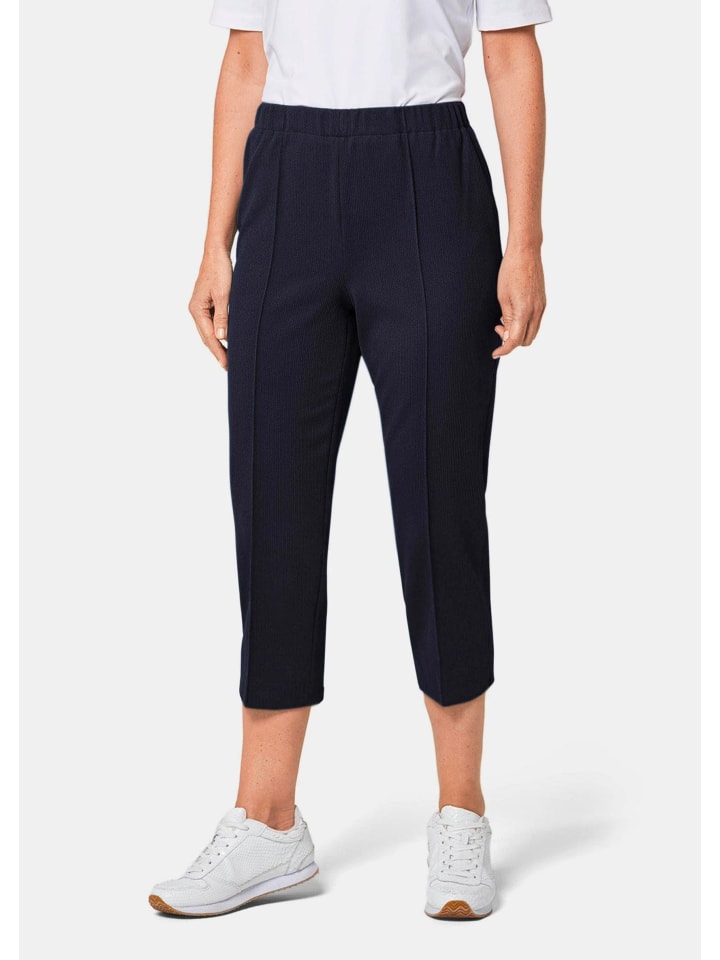 Sportive 7/8-Hose mit Biesen in dunkelblau