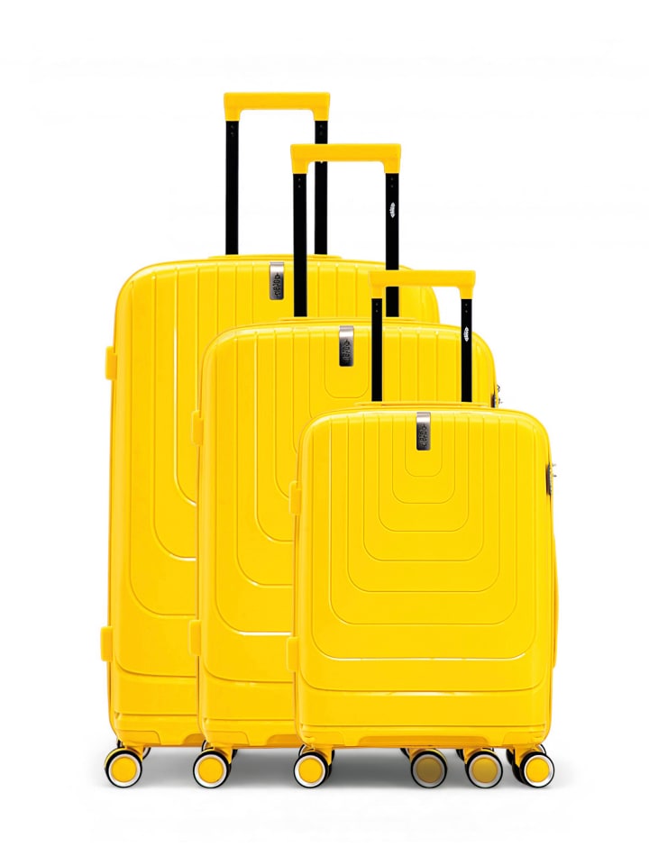 3 tlg. Kofferset GALINA in Gelb (95L/64L/37L)