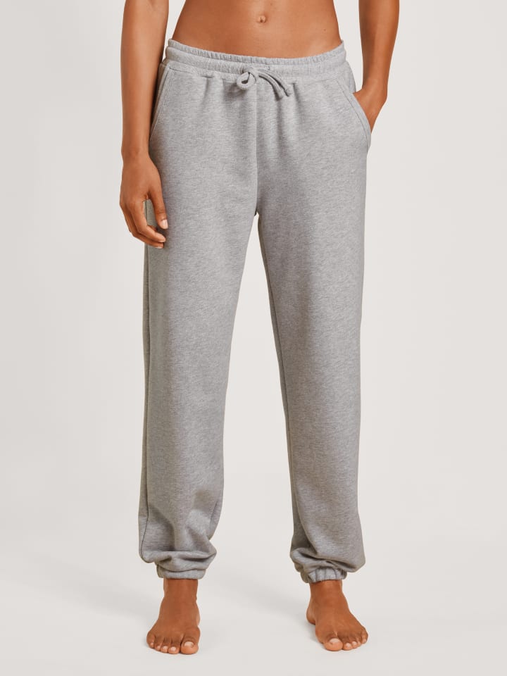 Pants in grey melange
