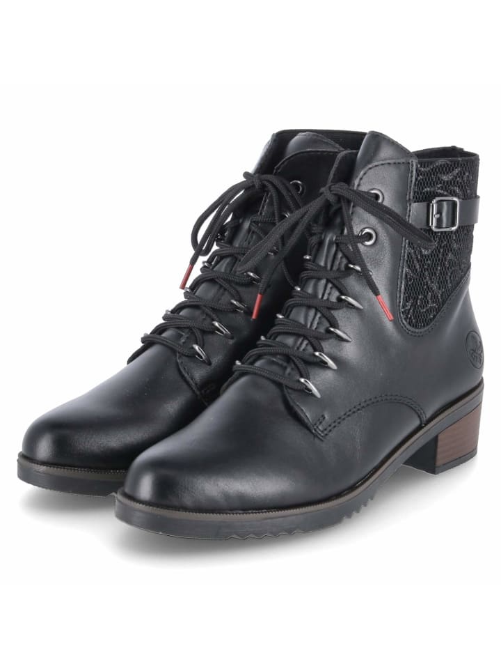 Schnürstiefeletten in schwarz