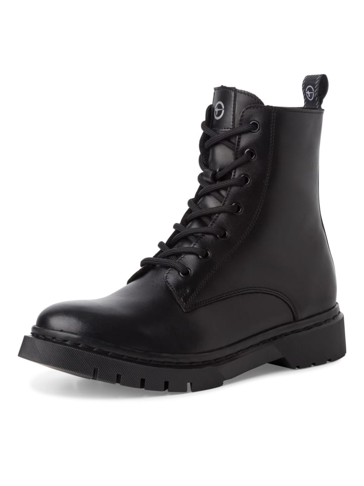 Schnürstiefelette in schwarz