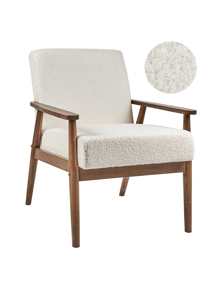 Sessel ESRUM in Weiß/Braun - (W) 62 x (H) 79 x (L) 80 cm