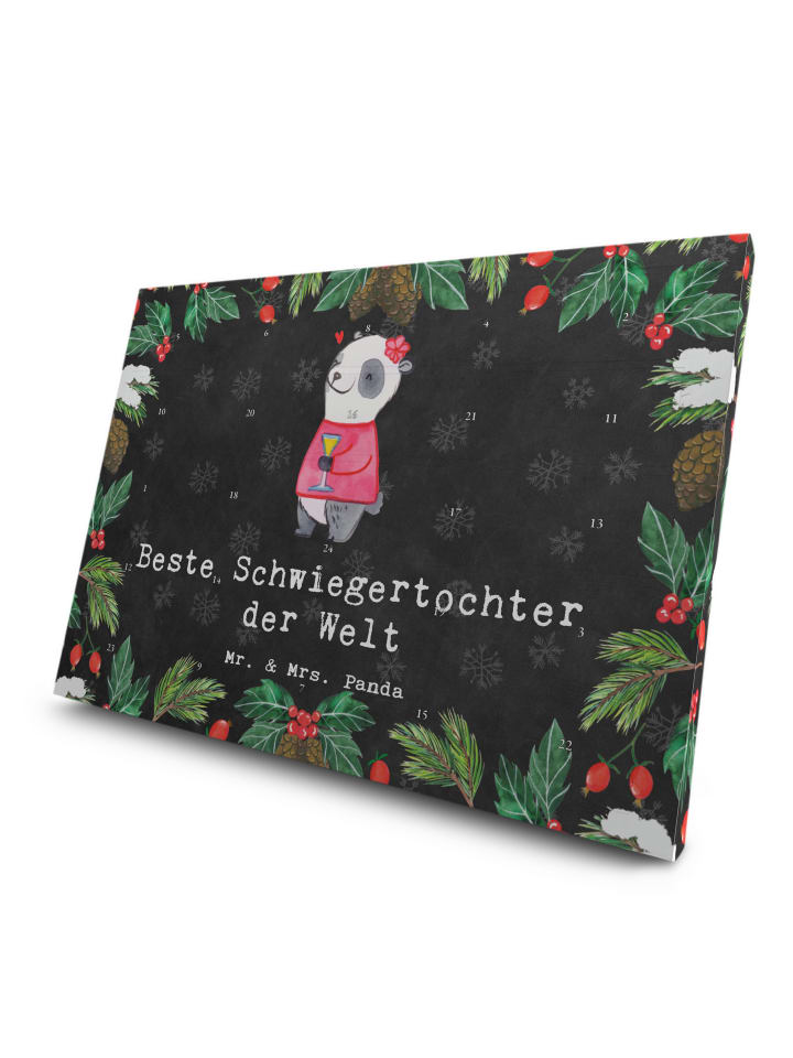 Advents-Teekalender Panda Beste Schwiegertochte... in Kreidetafel