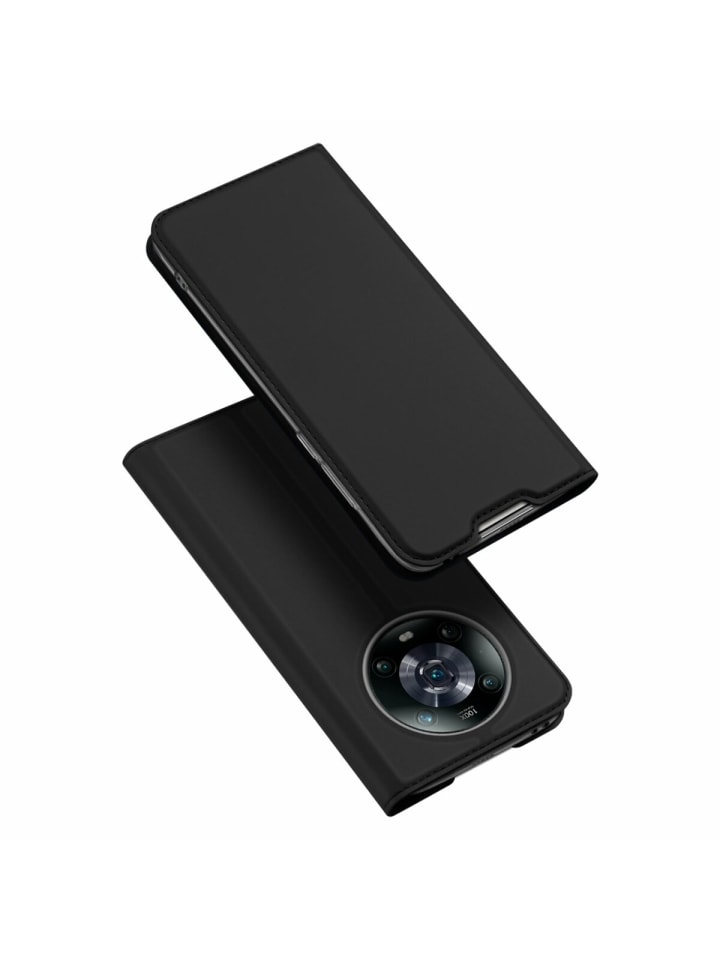 Buch Tasche kompatibel mit Motorola Moto Edge 30 Ultra Schwarz in Schwarz