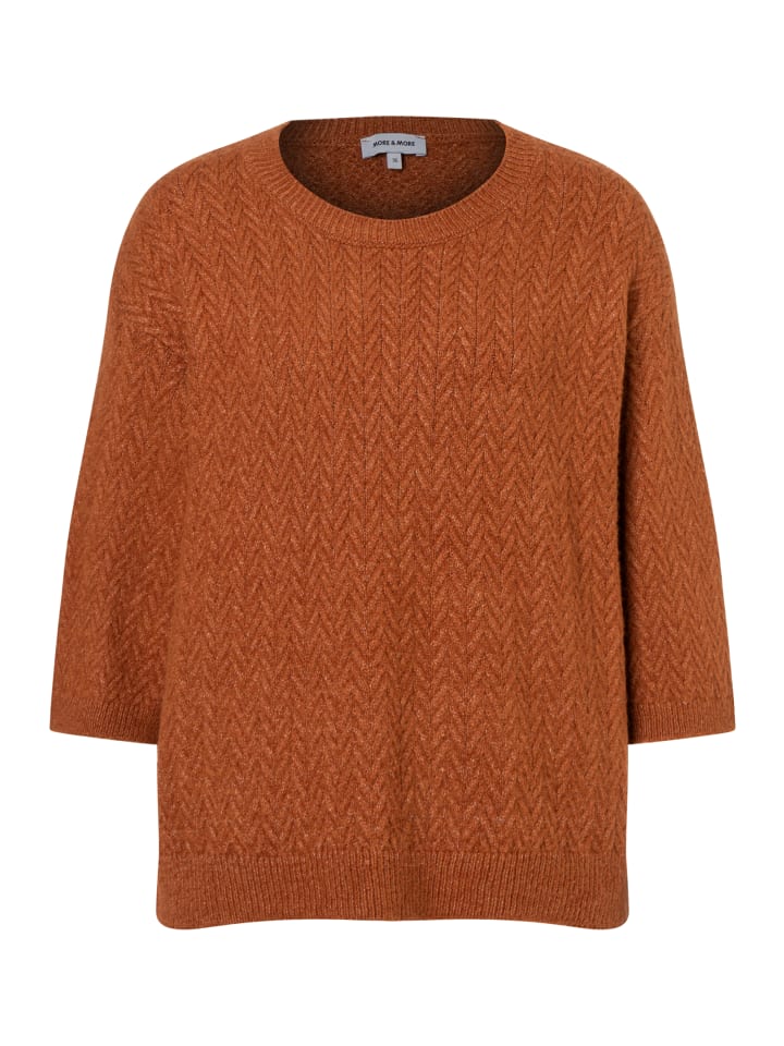 stilvoller, legerer Zopfpullover in cinnamon