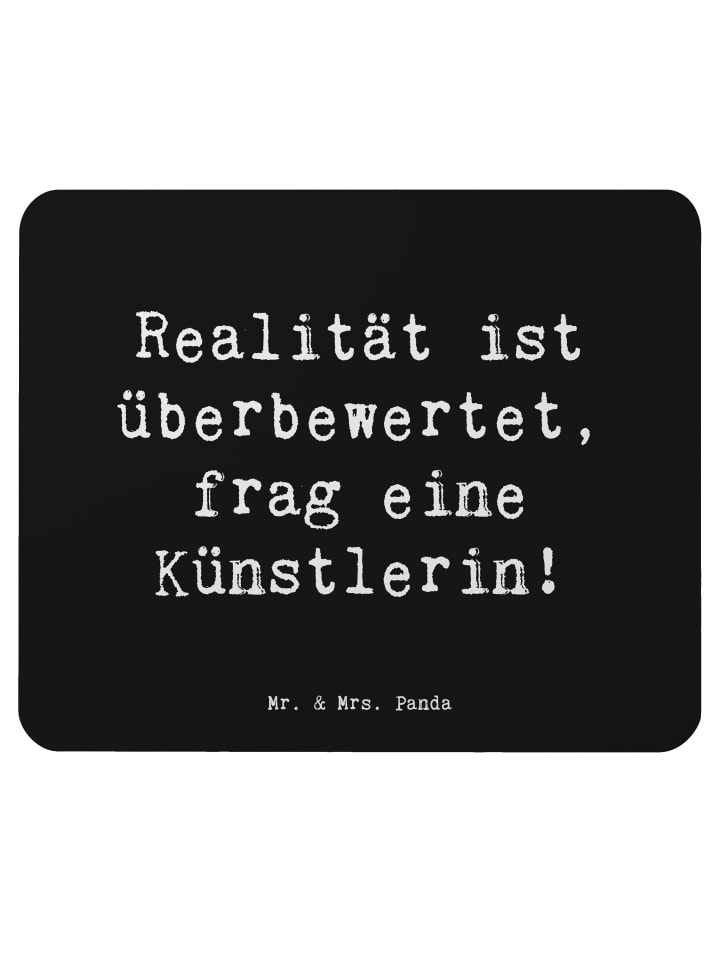 Mouse Pad Spruch Künstlerin Traum mit Spruch in Schwarz