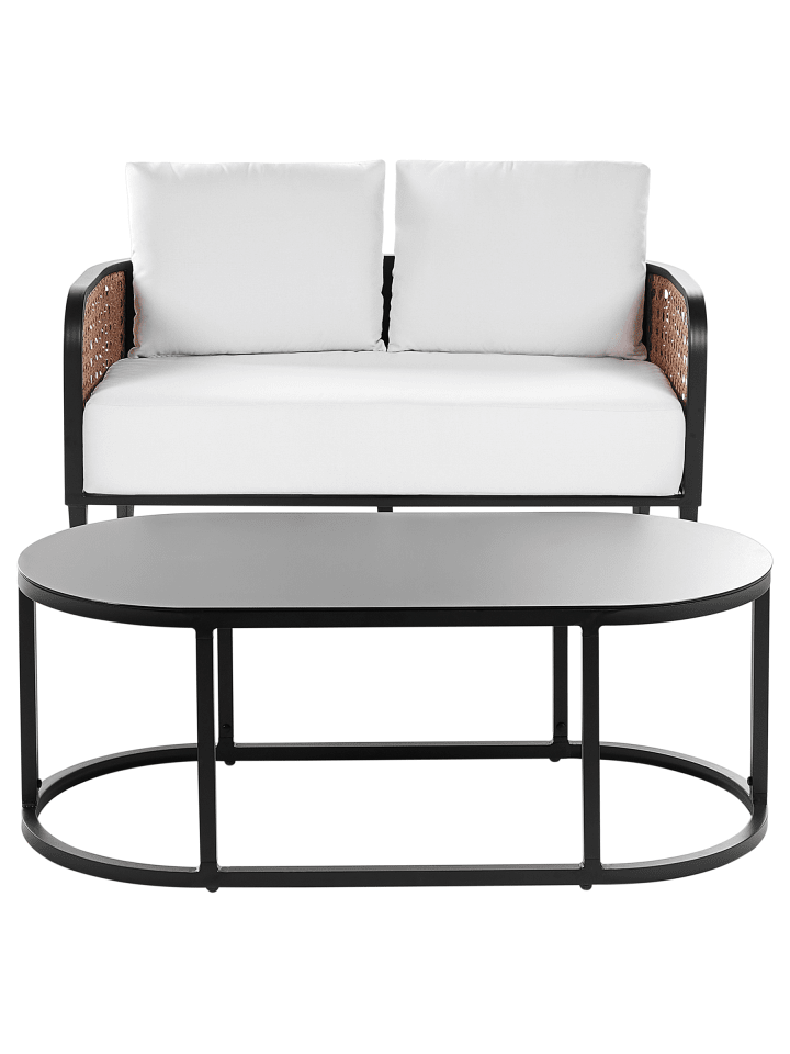 2-tlg Gartensofa MONTEFALCO in Weiß/Schwarz