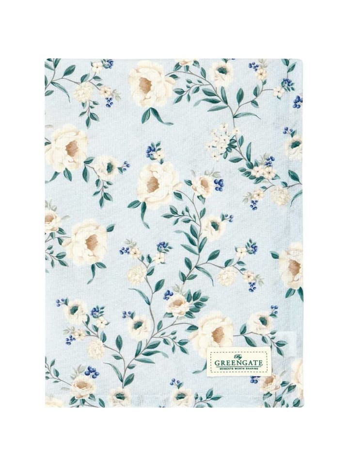 Geschirrtuch PHILIPPA PALE BLUE Blau mit Blumen Zweigen