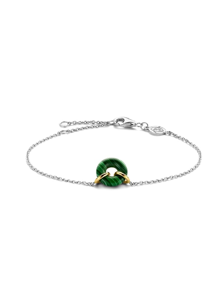 Armband "mit malachitgrünem Stein bicolor" in Silber