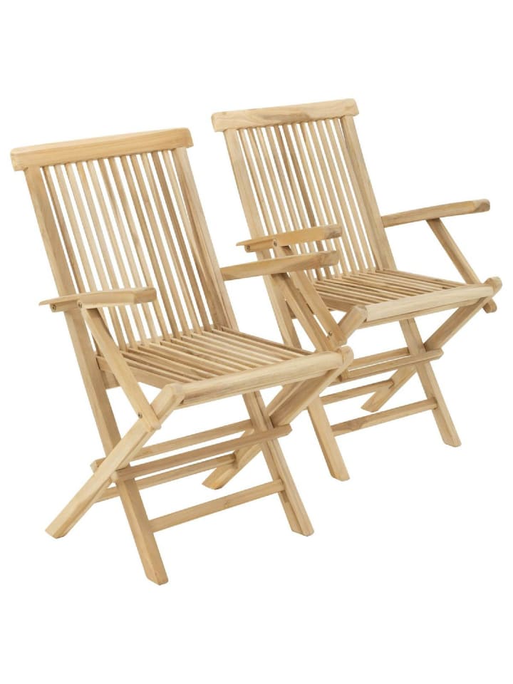 2er Gartenstuhl Hochlehner Klappstuhl Holz Teak in Braun