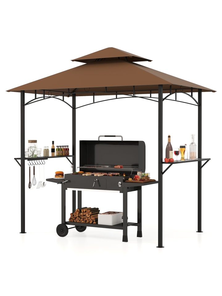 Grillpavillon Garten 240 x 151 x 255 cm in Braun