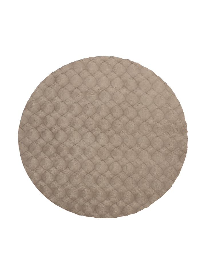 Wohnzimmer Teppich – Webteppich Royal Glow 825 in taupe - rund