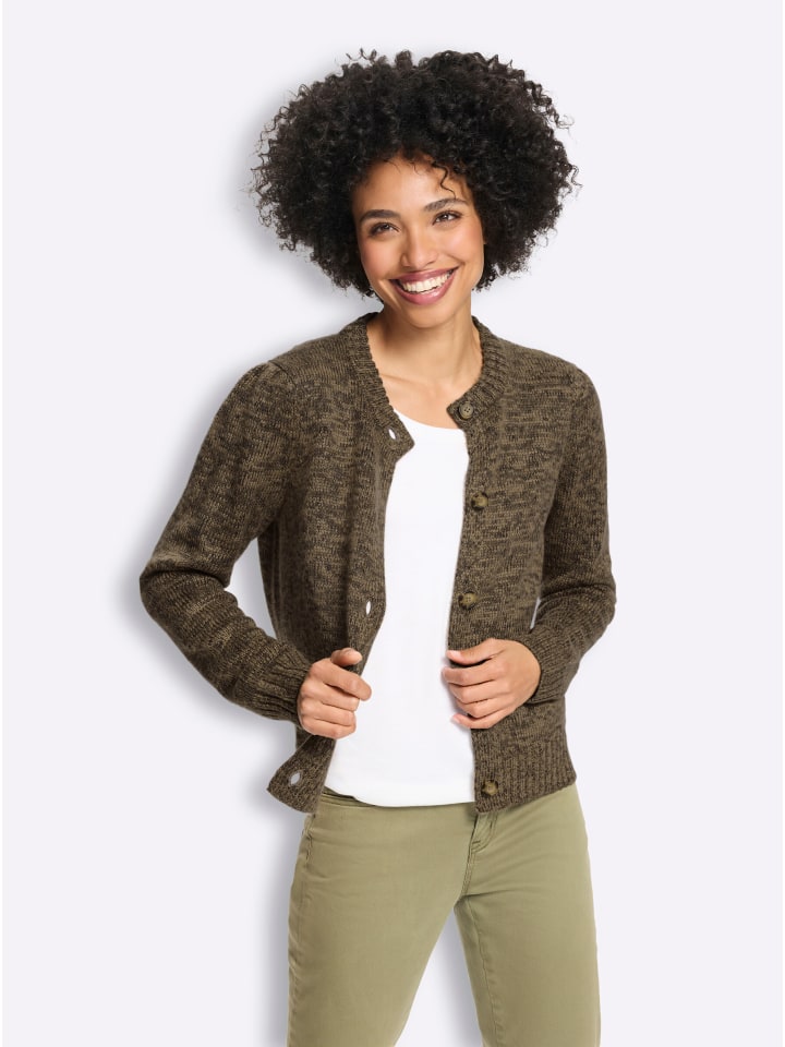 Strickjacke in schoko-sesam-meliert