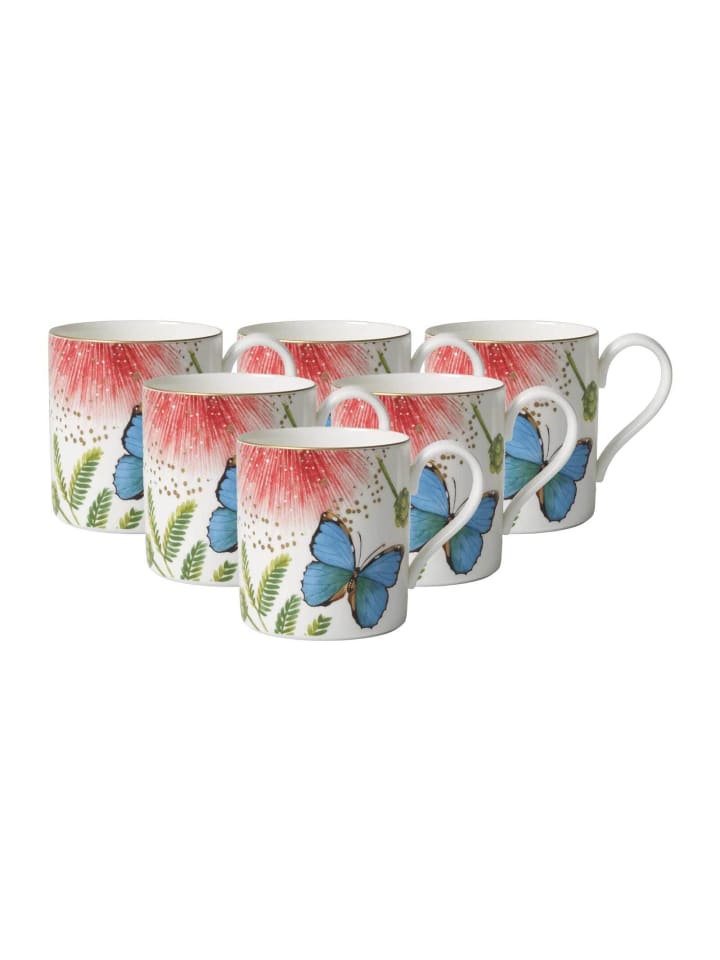 6er Set Kaffeetassen Amazonia in Bunt 210 ml