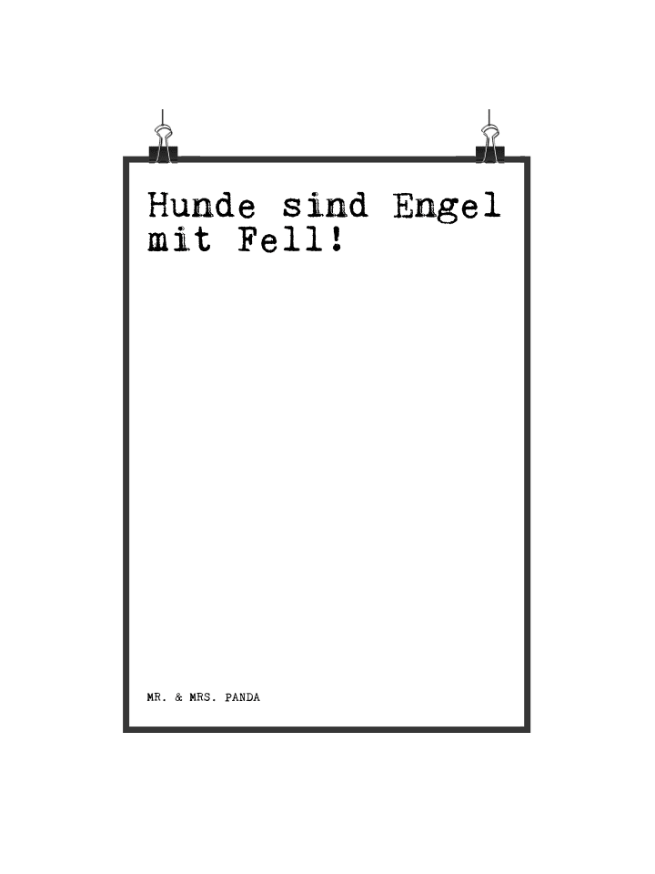 Poster Hunde sind Engel mit... mit Spruch in Weiß