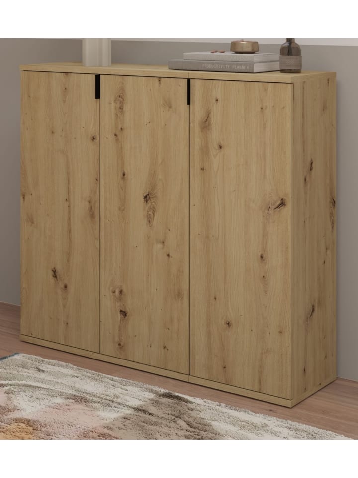 Kommode Artisan Eiche 91 cm, Flurkommode mit flexibler Inneneinteilung