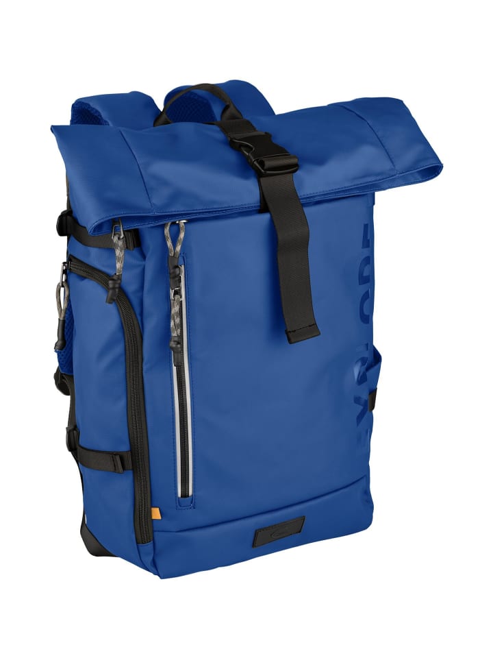 EXPLORE Rolltop Rucksack aus Nylon in Blau