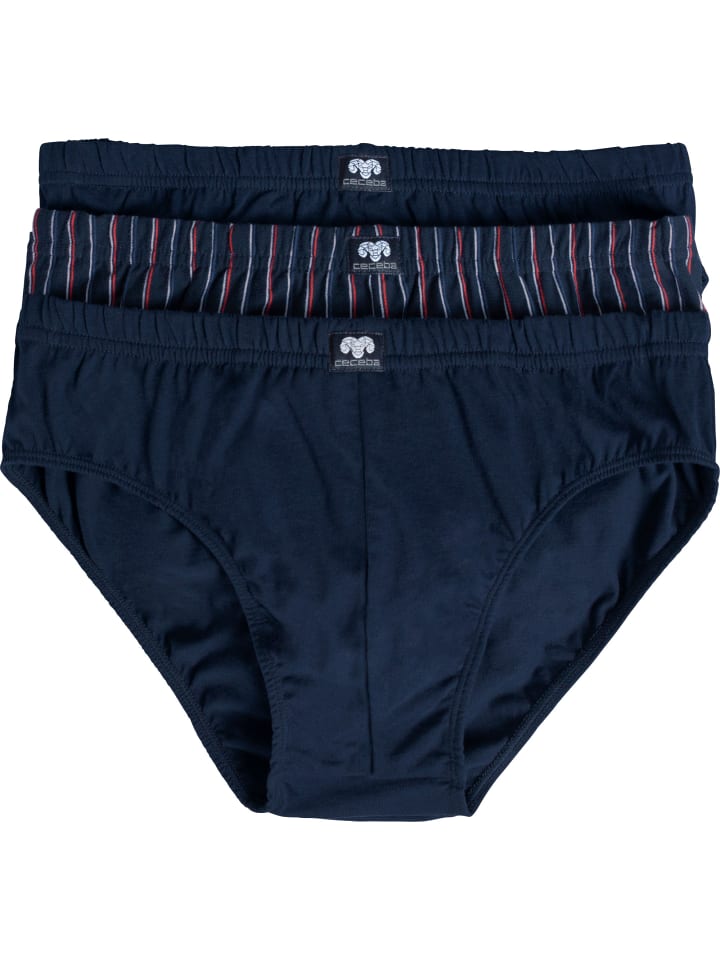 Baumwolle, Single-Jersey Bio Slip 3er-Pack in dunkelblau