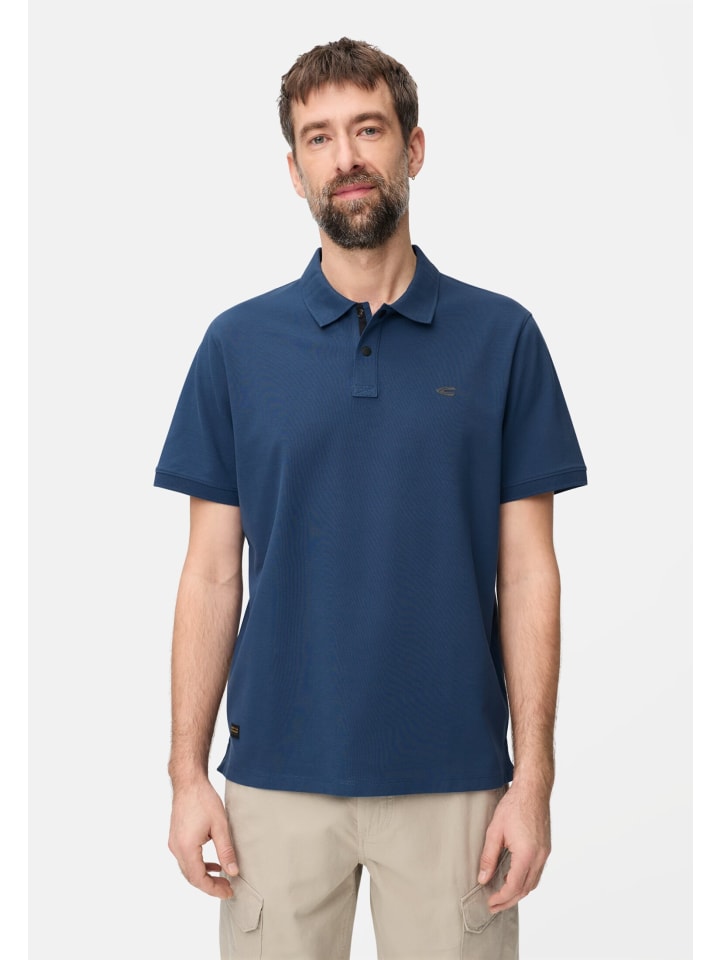 Poloshirt mit Druckknöpfen in Indigoblau
